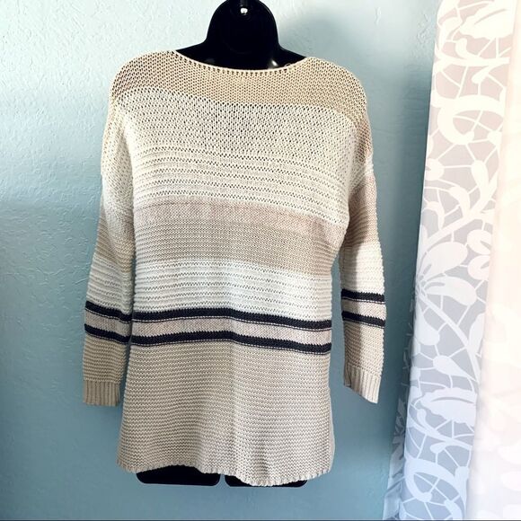 American Eagle Outfitters beige & Gray  Chunky Knit Sweater Size Small - Picture 6 of 10